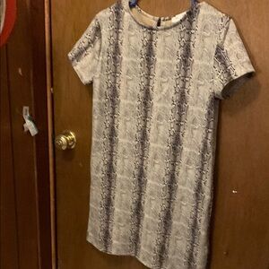 She + Sky Snake Print Mini Dress in Cream and Black